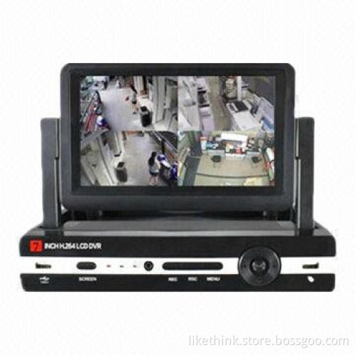 8-channel Standalone DVR with 7-inch Flip TFT Monitor and 2CH Audio, 8CH Video Input, HDMI, P2P